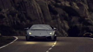Car driving road mountain nighttime - intimidating free wallpaper