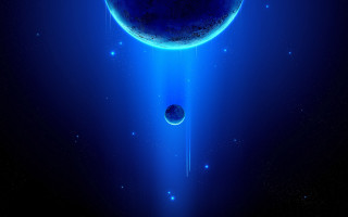 Blue space planet star glow 2 - a blue glow free wallpaper