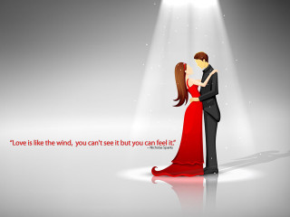 Couple red dress spotlight quote - a couple free wallpaper