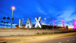 Lax sign building palm trees - turnaround free wallpaper for desktop