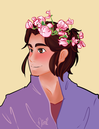 Woman flowers hair robe drawing - conroy maddox free wallpaper for mobile