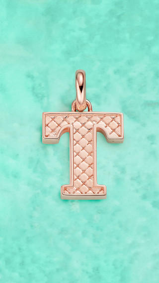 Pink gold charm letter t - product photo free wallpaper for mobile