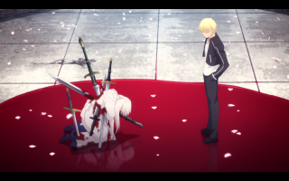 Woman red floor swords demon - a red table free wallpaper