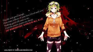 Green hair girl goggles starry - a brown shirt free wallpaper