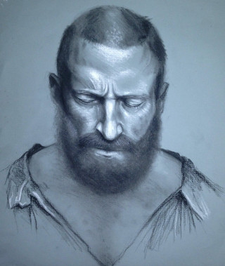 Man beard mustache drawing illustration - free portrait wallpaper for mobile