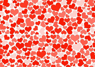 Red white heart pattern background - computer art free wallpaper