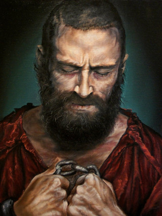 Man beard ring hands painting - his wrist free wallpaper for mobile