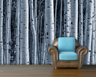 Chair forest wall ink painting - front of a wall free wallpaper