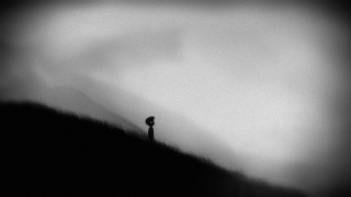 Lone person hill dark sky - a dark cloud in the sky free wallpaper