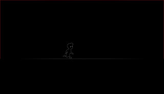 Walking red frame dark minimalism - a red frame free wallpaper
