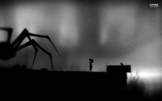 Spider dark person looking behind - a spider free wallpaper