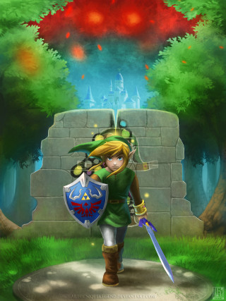 Cartoon link people castle wall - key art free wallpaper for mobile
