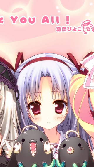 Anime girls pink background words - you free wallpaper for mobile