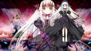 Anime gothic yandere portrait two - a pink light free wallpaper for desktop