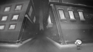 Cartoon character standing building open - ambient occlusion free wallpaper