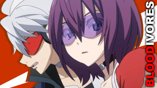 Anime characters purple hair red - cybernetic free wallpaper