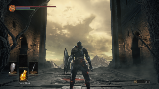 Man dark alley sword clouds - dark soul free wallpaper