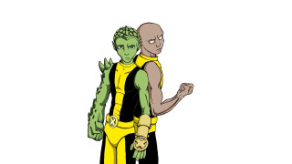 Man woman yellow black costumes - costume free wallpaper