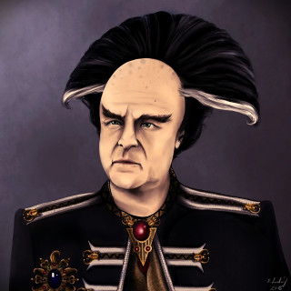 Man weird hair uniform portrait - free sci-fi wallpaper for tablet