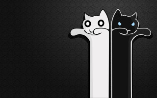 Black cat stripe illustration gothic - two cat free wallpaper