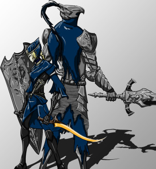 Knight holding sword shield another - dark soul free wallpaper for tablet