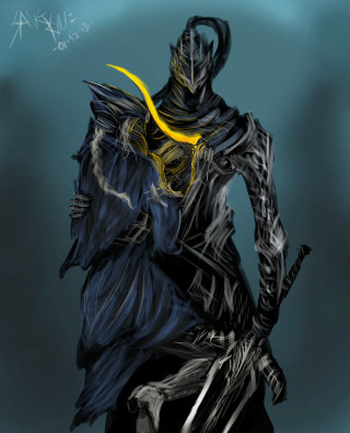Man black outfit yellow ring - dark soul free wallpaper for mobile