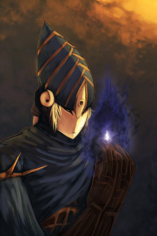 Man black outfit holding light - bloodborne free wallpaper for mobile