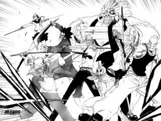 Black white drawing group people 4 - epic composition free wallpaper