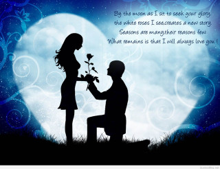 Man kneeling woman flower full 3 - a message free wallpaper