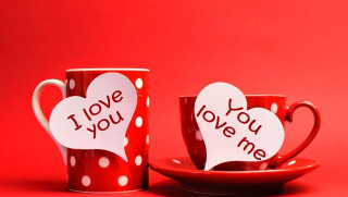 Two red cups love hearts 2 - heart free wallpaper for desktop