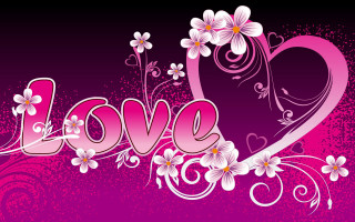 Pink love wallpaper flowers hearts - the word love free wallpaper
