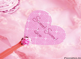 Pink heart flower stick love - paper free wallpaper
