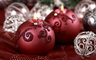 Candle closeup ornaments background red - a red cloth free wallpaper