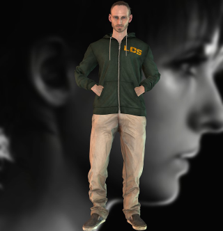 Man standing black background self - realistic free wallpaper for tablet