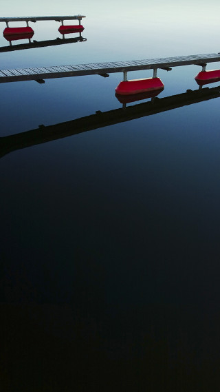 Benches lake dock red bench - photograph free wallpaper for mobile