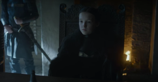 Woman sitting chair sword man - her hand and a man free wallpaper