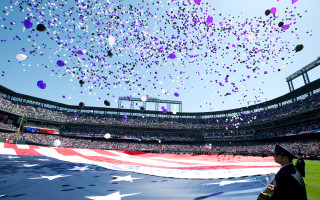 American flag stadium balloons man - a stadium free wallpaper
