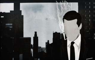 Man suit tie smoking cigarette - arnold mesches free wallpaper