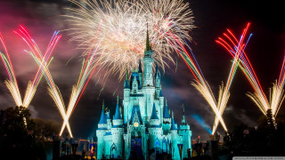 Castle fireworks sky background people 2 - pixar and disney animation free wallpaper