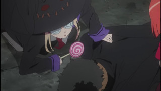 Woman black outfit lollipop man - her hand and a man free wallpaper