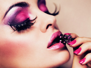 Pink purple makeup flower closeup - vivid free wallpaper for desktop