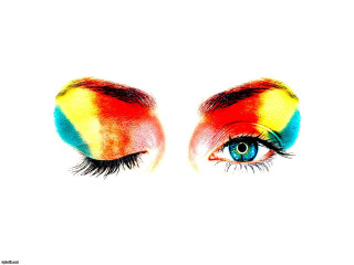 Woman eye rainbow makeup lashes - a womans eye free wallpaper