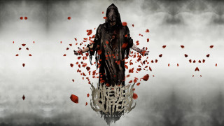 Man hooded robe field red - grotesque free wallpaper