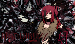 Red hair cigarette girl graffiti - her mouth free wallpaper for desktop