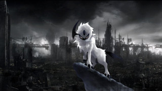 White black animal rock city 2 - animal standing free wallpaper