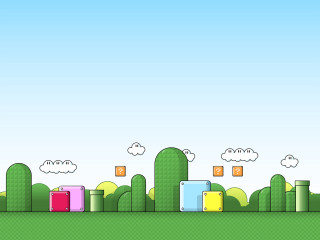 Colorful city game scene trees - 2 d game art free wallpaper for desktop