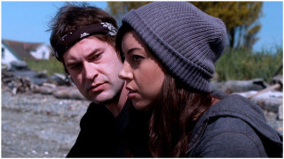 Man woman looking ground background - movie still frame free wallpaper