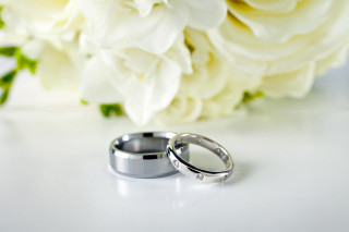 Wedding rings bouquet flowers white 2 - bracha l. ettinger free wallpaper