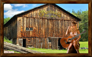 Woman guitar bench barn country - a barn free wallpaper for desktop