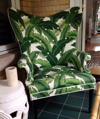 Green white chair plant print - free flowers wallpaper